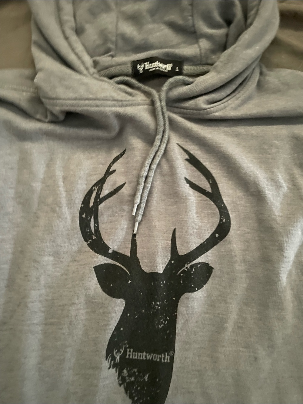 Men's Gray Deer Graphic Hoodie